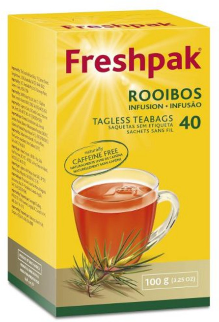 프레시팍 루이보스 티 40개 무티백 티백 천연 프리미엄 자연적으로 카페인 무첨가 케토 친화적 프리카산 비유전자변형