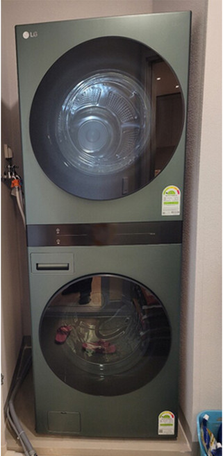 LG전자 트롬 오브제컬렉션 워시타워 드럼세탁기 WL21GGN 세탁기 25kg + 건조기 21kg 방문설치, 네이처 그린