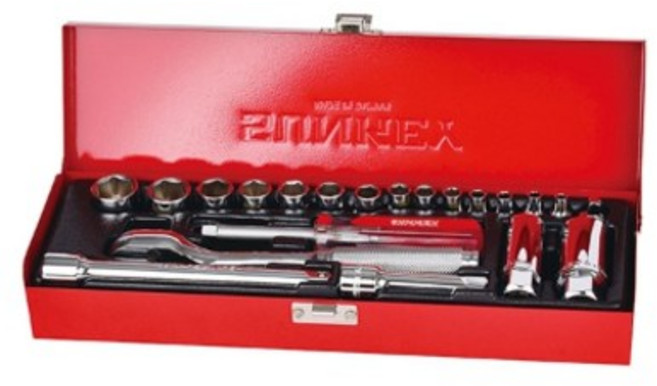 썬키 SSR-21 소켓렌치셋트 21PCS 3/8 1/4인치 크롬도금 SUNKEY, 21개