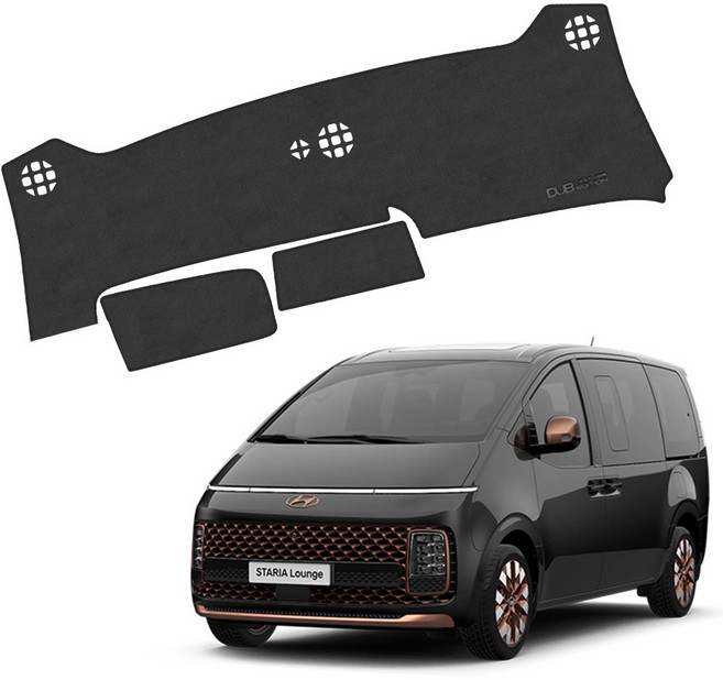 스타리아 DUB 레더에디션 가죽 대쉬보드커버, 블랙, 투어러/카고/21년 4월~/센터무/콘솔박스무/HH280, 현대