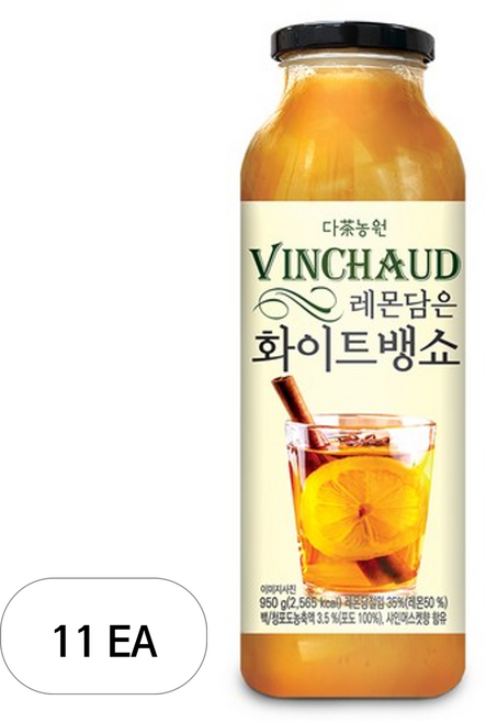 다농원 레몬담은 화이트 뱅쇼 액상차, 950g, 1개입, 11개