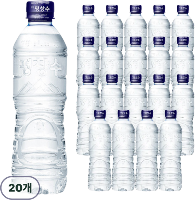 평창수 무라벨 생수, 500ml, 20개