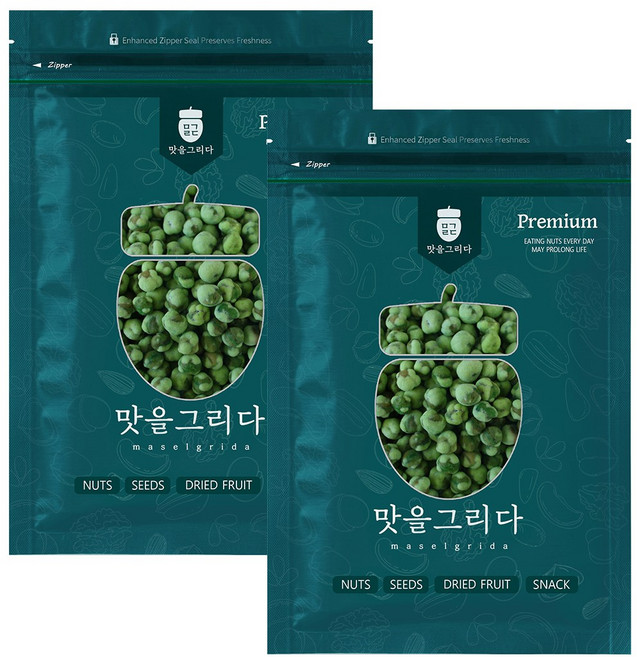 맛을그리다 와사비 과자 와사비 콩, 500g, 2개