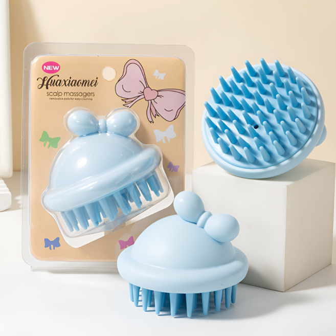 베리후 두피마시지 파스텔 리본 샴푸브러쉬, 1개, 블루