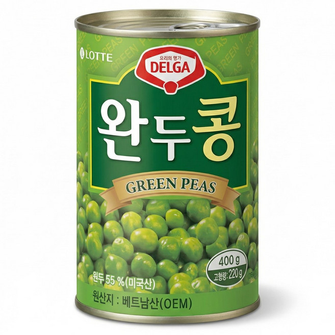 롯데푸드 완두콩통조림, 400g, 2개