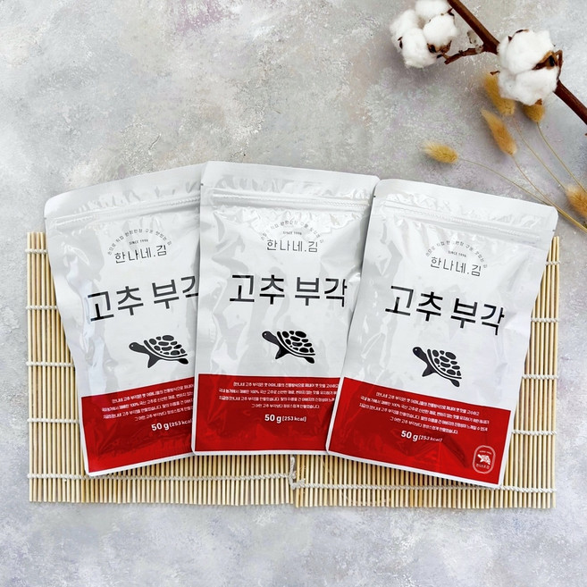 한나네김 [고추부각 ] 국내산 찹쌀 고추 전통 부각 튀각, 4개, 50g