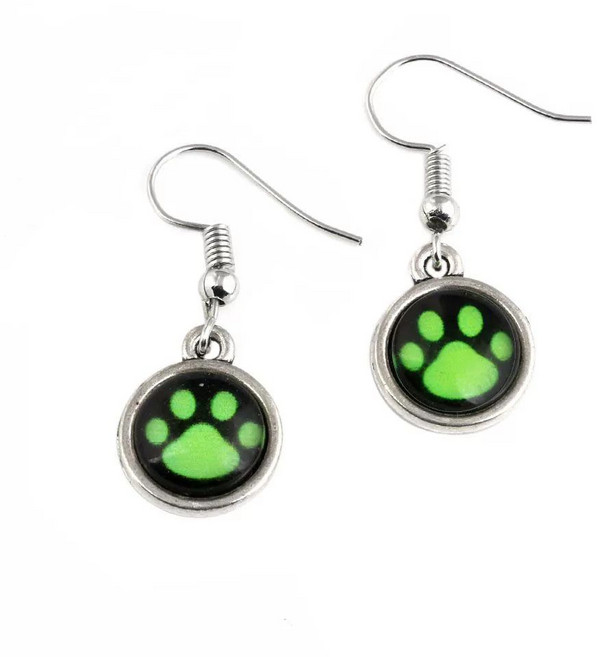 레이디버그 블랙캣 미라클 스톤 코스프레 목걸이 열쇠고리 귀걸이 장식, 검은 고양이 귀걸이 훅 】, 1개