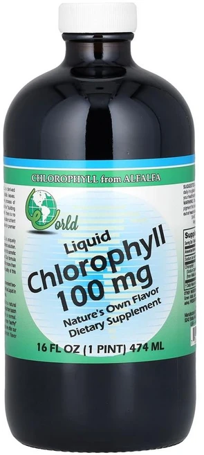 World Organics 월드 오가닉스 클로로필 보충 액상 100mg 16온스 16fl oz1팩, 16 Fl Oz (1팩), 1개, 474ml - 쿠팡