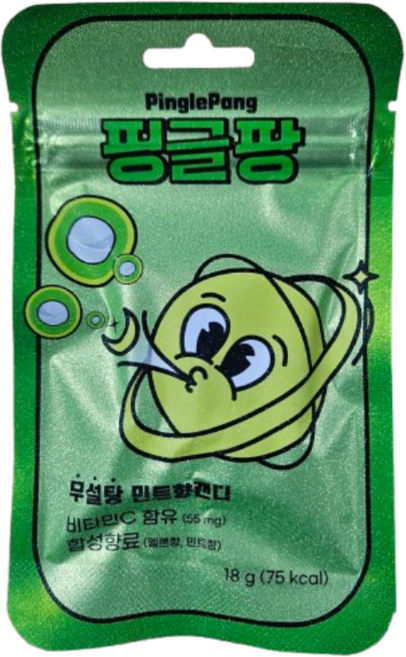 핑글팡 무설탕 비타민c 함유 민트향캔디 멜론맛, 1개, 18g