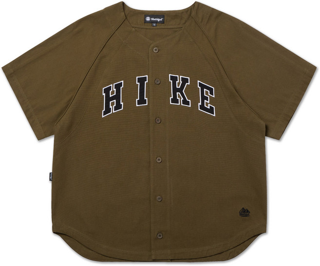 SLOTHFUL HIKE字母重磅棒球襯衫