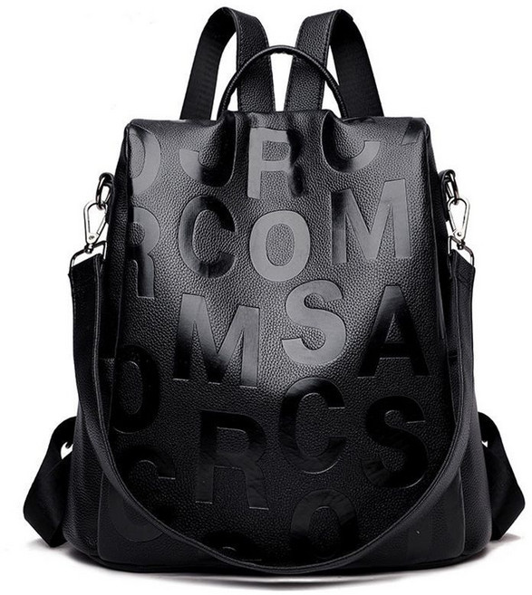 NEW 여성 캐주얼 가죽 블랙 트렌드 백팩 패셔너블 대용량 코디 고퀄리티 통근 백팩 A16