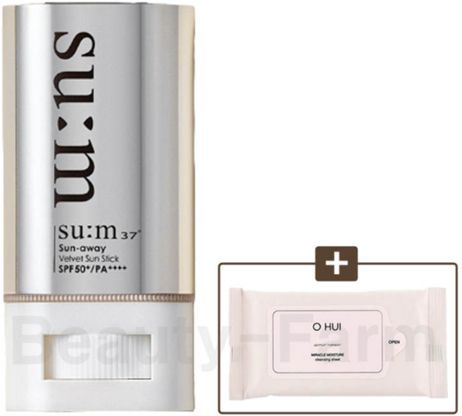숨37도 선어웨이 벨벳 선스틱 18g 기획세트 (+클렌징 시트) 선크림, 1개