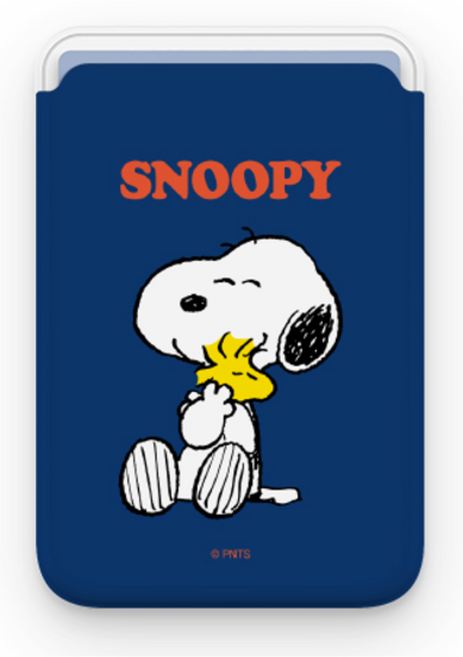 스누피 라이프 슬라이드 맥세이프 카드지갑, 1개, 허그스누피