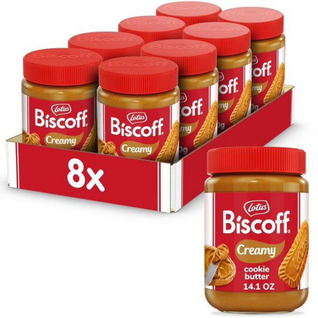 Biscoff 낱개 개별 포장 과자 로터스 비스코프 고 쿠키 버터와 브레드스틱 스낵 팩 비변형식품 비건 1.6 온스 8개입, 1개