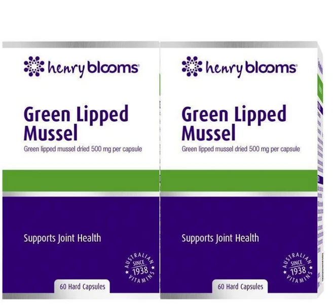 헨리 블룸스 초록입홍합 60캡슐2병 Henry Blooms Green Lipped Mussel 60 Capsules 2병, 1개, 120정 - 쿠팡