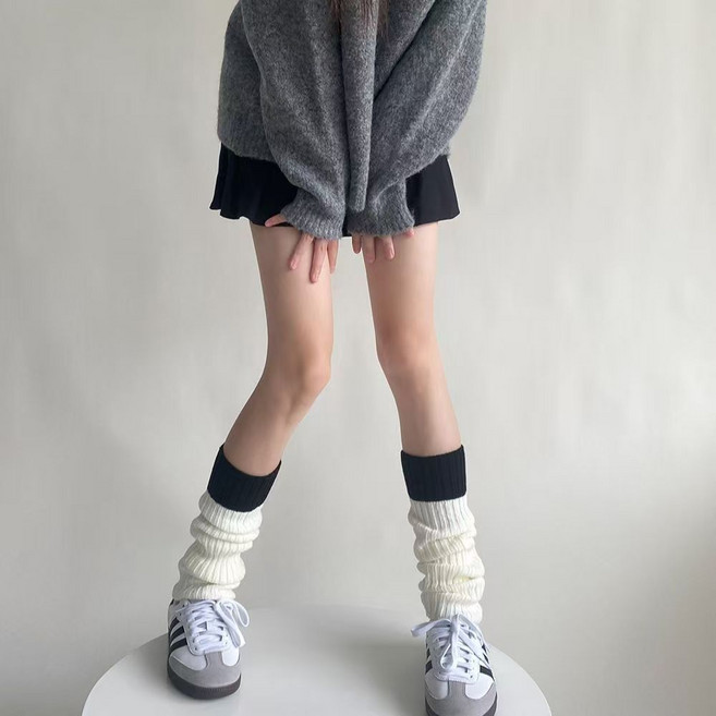 針織襪套女 秋冬堆堆襪套 JK日系學院風小腿襪套