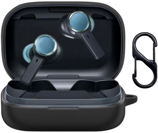 B&O 뱅앤올룹슨 Beoplay 베오플레이 EX 이어폰 호환 슬림 실리콘 컬러 소프트 케이스 커버, 블랙, 1개