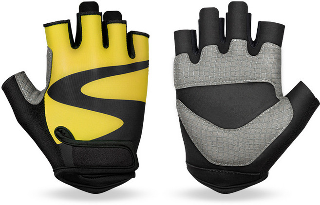 健身手套女防滑耐磨引體向上器械訓練防起繭擼鐵半指運動手套批發, 1個, 男款黃色