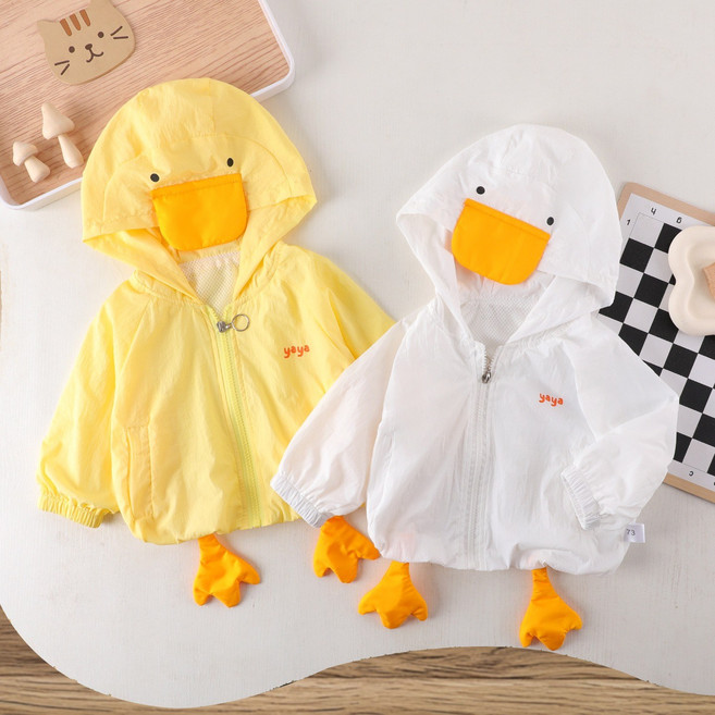 라운이에 여아 남아 간절기 귀여운 오리 바람막이 자켓