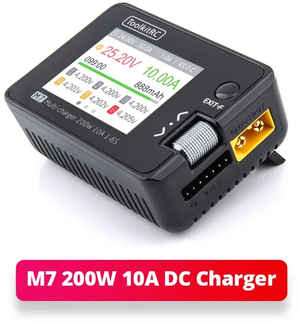 ToolkitRC M7 충전기 1-6S 200W 10A 모델 항공기 다기능 신호 테스트 컴팩트 밸런스, [01] M7, 1개
