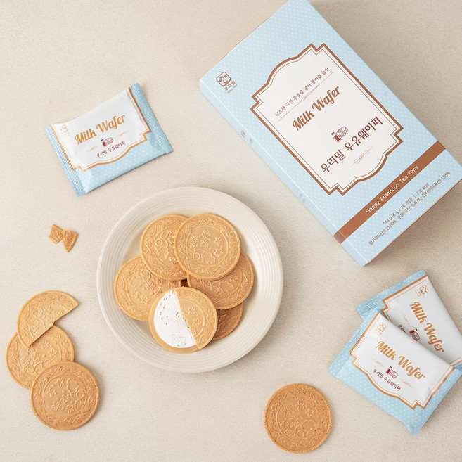 우리밀 우유웨이퍼 선물세트 쇼핑백포함, 1세트, 144g