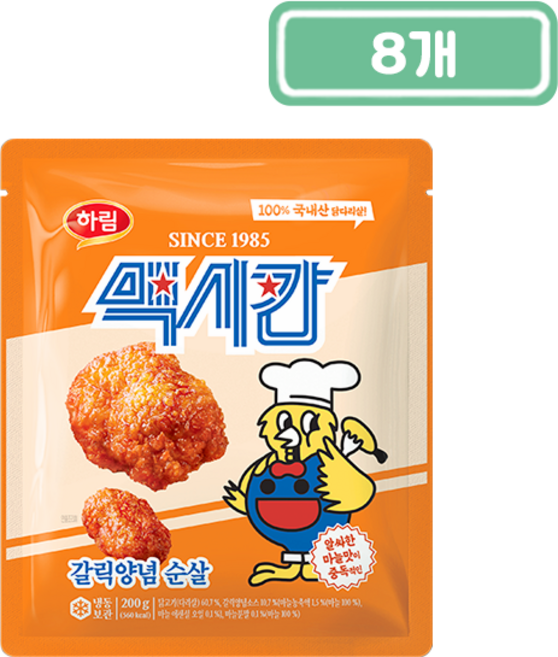 하림 맥시칸 갈릭양념 순살 치킨, 200g, 8개