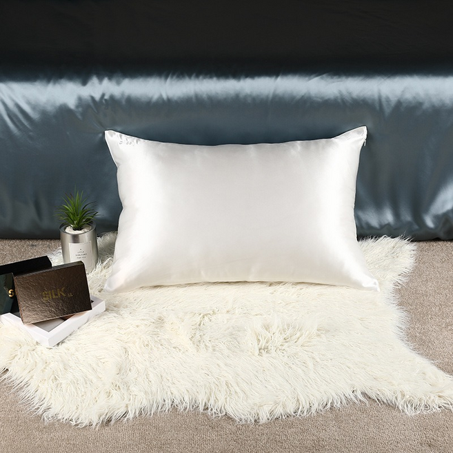 22무미 양면 실크 베갯잇 100% 실크 실크 단색 실크 매끄러운 실크 베개 커버