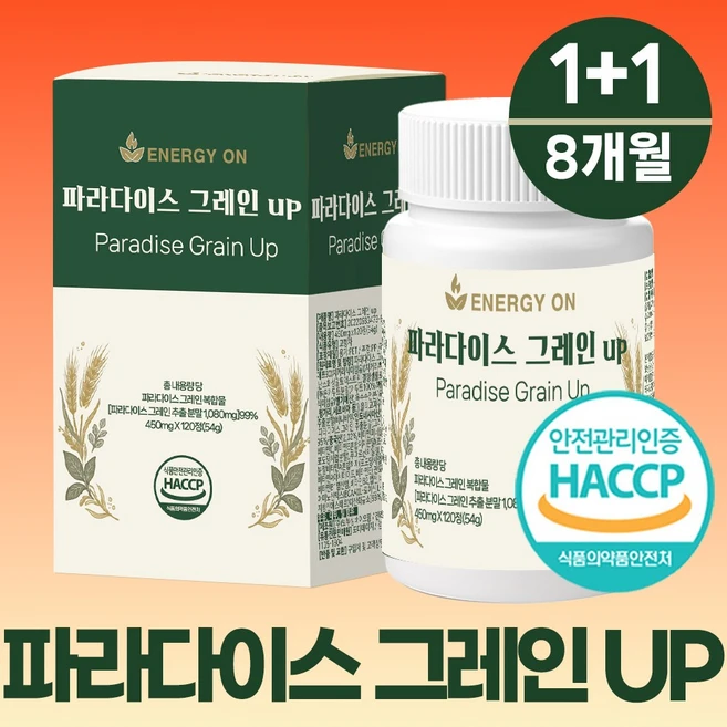 에너지온 파라다이스 그래인 추출물 파라다이스 그레인 up, 2개, 120정 - 쿠팡
