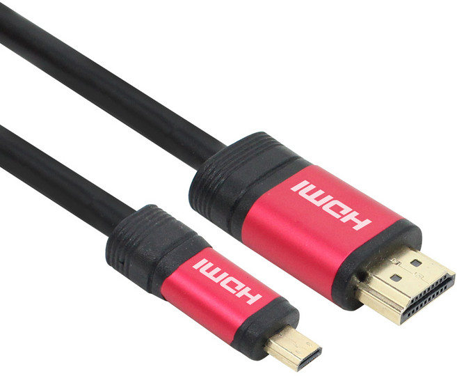 NEXI HDMI to Micro V2.0 레드메탈 케이블 (NX497 2m) 케이블-모니터케이블, 1개, 1cm