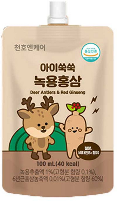 천호엔케어 아이쑥쑥녹용홍삼 어린이건강식품, 1개, 100ml