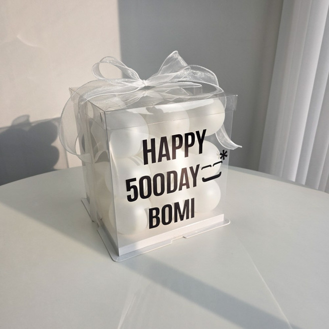 이벤트홀릭 DIY 벌룬박스 자유레터링 생일풍선파티용품, 1개, 06.펄화이트