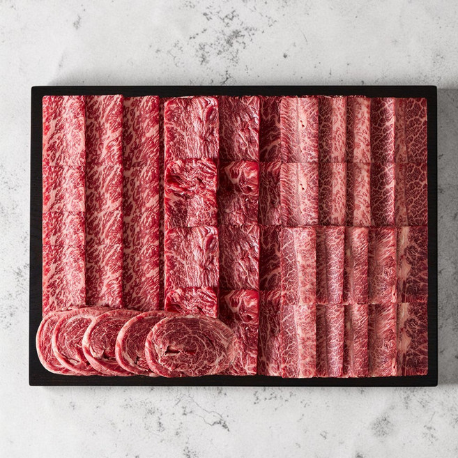 1++한우 투뿔 핫딜세트5 꽃등심+치마+부채 각 200g, 1개