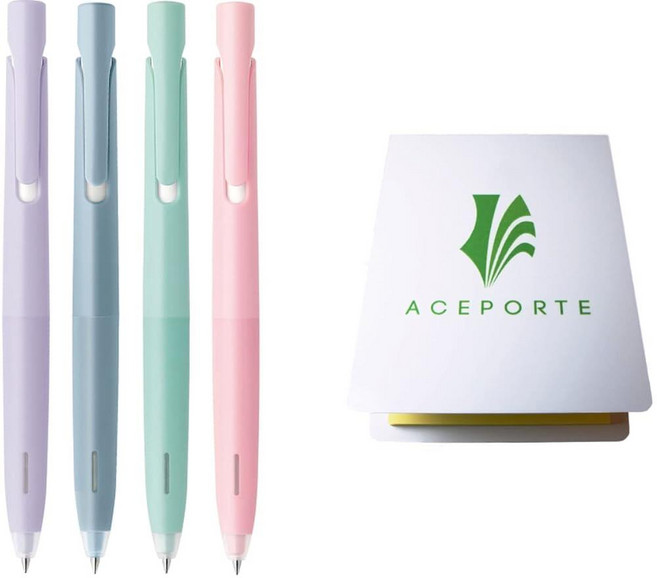 ACEPORTE Zebra Blen 접이식 볼펜 파인 포인트 0.5mm 10팩 (레드 잉크/화이트 바디) 스티커 노트 밸류 세트 제브라 볼펜 제브라 3색 볼펜 제브라 볼, 다채로운 바디