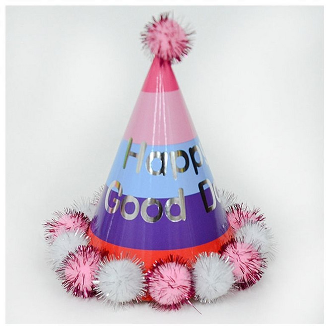 MB6 생일 고깔모자 미니 레인보우 핑크 꼬깔모자