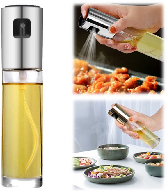 FOOI 심플 유리 스프레이 공병 100ml 미스트 오일 펌프형 분무기 용기, 1개