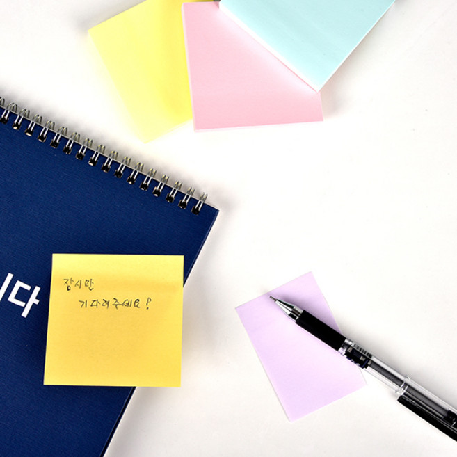 더블에이 스티키노트 점착 메모지 76x76 100매, 네온라임