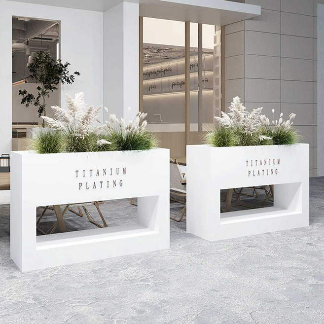 카페 울타리 화분 파티션 플랜트박스 칸막이 식물 화단, 1. 화이트 60x30x60cm, 1개