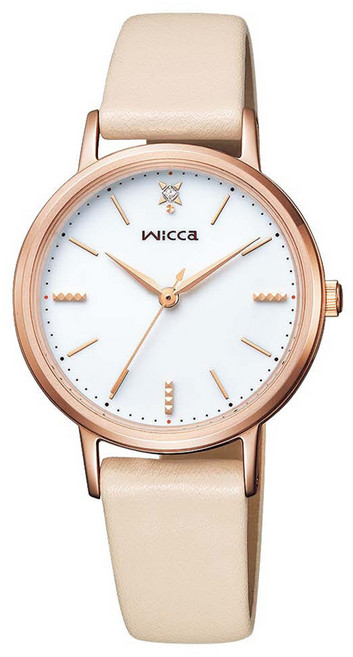 CITIZEN Wicca 女性皮革手錶 KP5-166-10