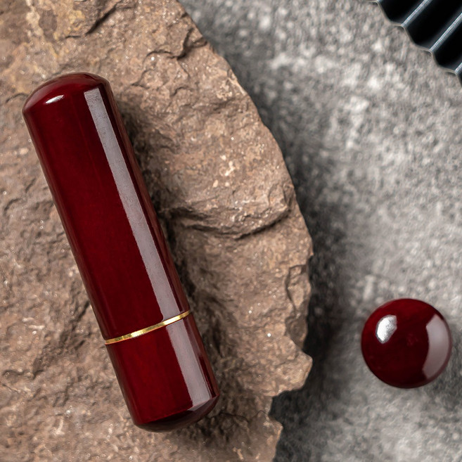 매드스탬프 만년 인감 잉크 도장 제작 수제 벽조목, 대추카슈, 4글자, 전서체