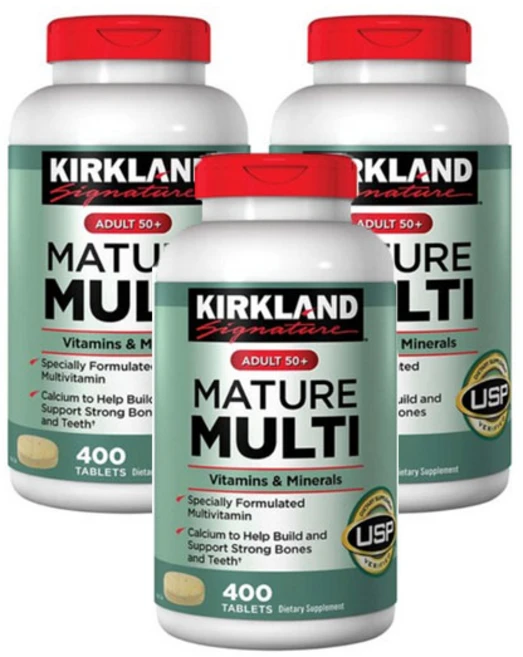 Kirkland Signature 커클랜드 50세이상 종합비타민 400 타블렛 3병, 400정, 3개 - 쿠팡