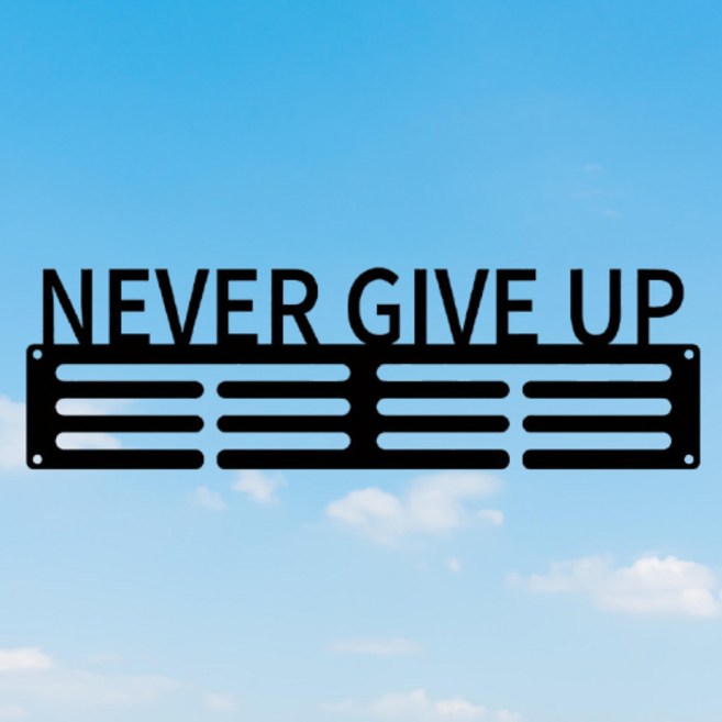 DIYFITNESS 스포츠 철인3종 수영 마라톤 메달정 거치대 진열 보관대 장식 무타공 홀더 메달걸이 8종 택일, 1세트, 포기란 없다(NEVER GIVE UP)