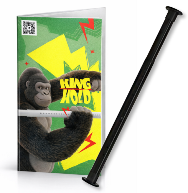 킹홀드 초강력 무타공 커튼봉 압축봉 못없이 4.6m까지, 블랙