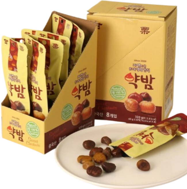 e키즈약밤 약밤 맛밤 100% 자연산 40g 8개입, 320g, 1박스