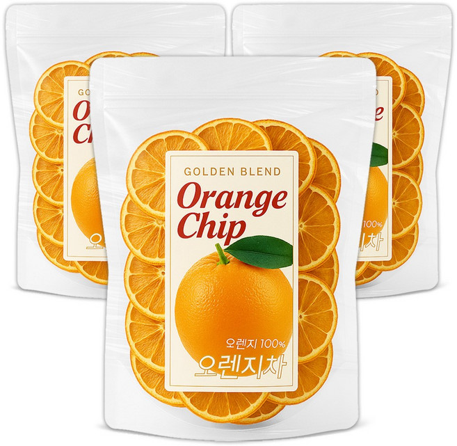 골든블렌드 100% 자연그대로 상큼한 건조 오렌지칩, 3개, 100g