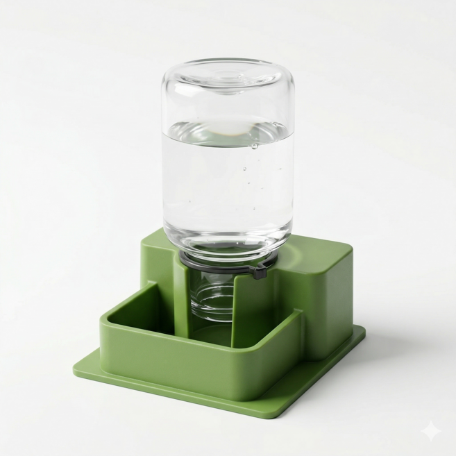 노모이 파충류 자동급수기 소사이즈, 1개, 올리브 그린