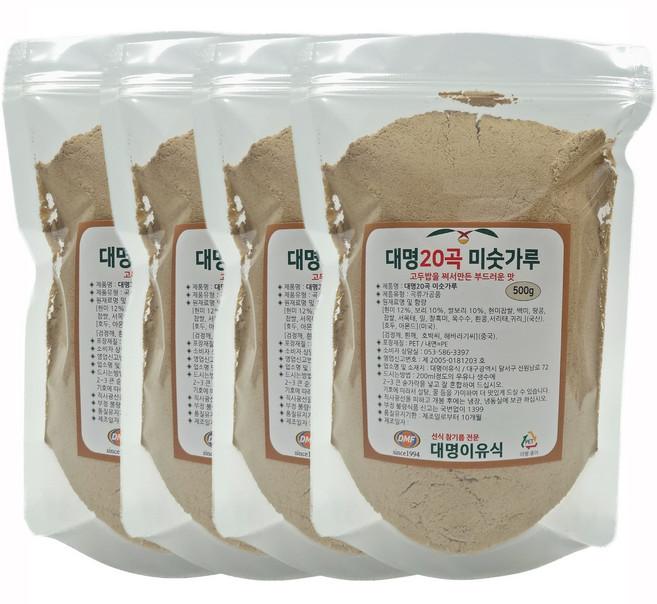 대명이유식 대명20곡 견과류 미숫가루 식사대용선식, 4개, 500g