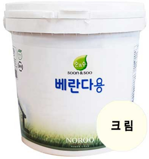 순앤수 베란다용페인트 2L 무광 친환경 다용도실 벽면, 크림, 1개