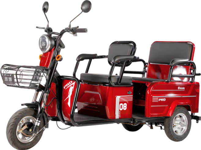 트라보스 전기오토바이 전동스쿠터 바이크 삼륜 세발 노인 어르신 삼발이 카트 출퇴근 농업용, 일반형, 레드, 48V/20A/30km