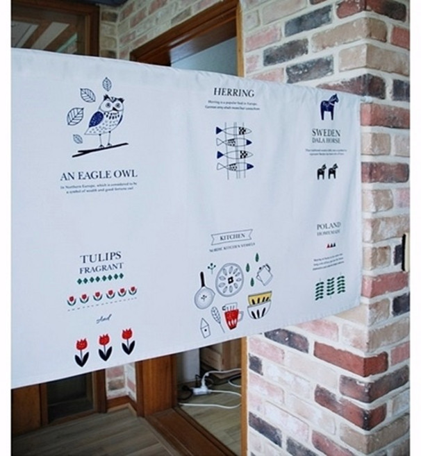 북유럽키친 화이트 주방가리개 미니커튼 가림막 (국내산)g