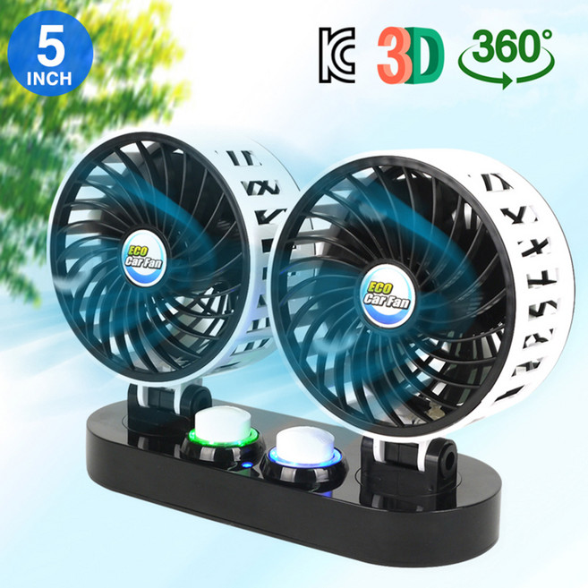 오토비트 ECO 에코 트윈 3D 카팬 (12V 24V 선택) 차량용 듀얼 선풍기, TCF-224